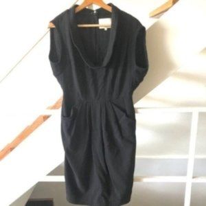 3.1 Phillip Lim Black Wool Cowl Neck Dress